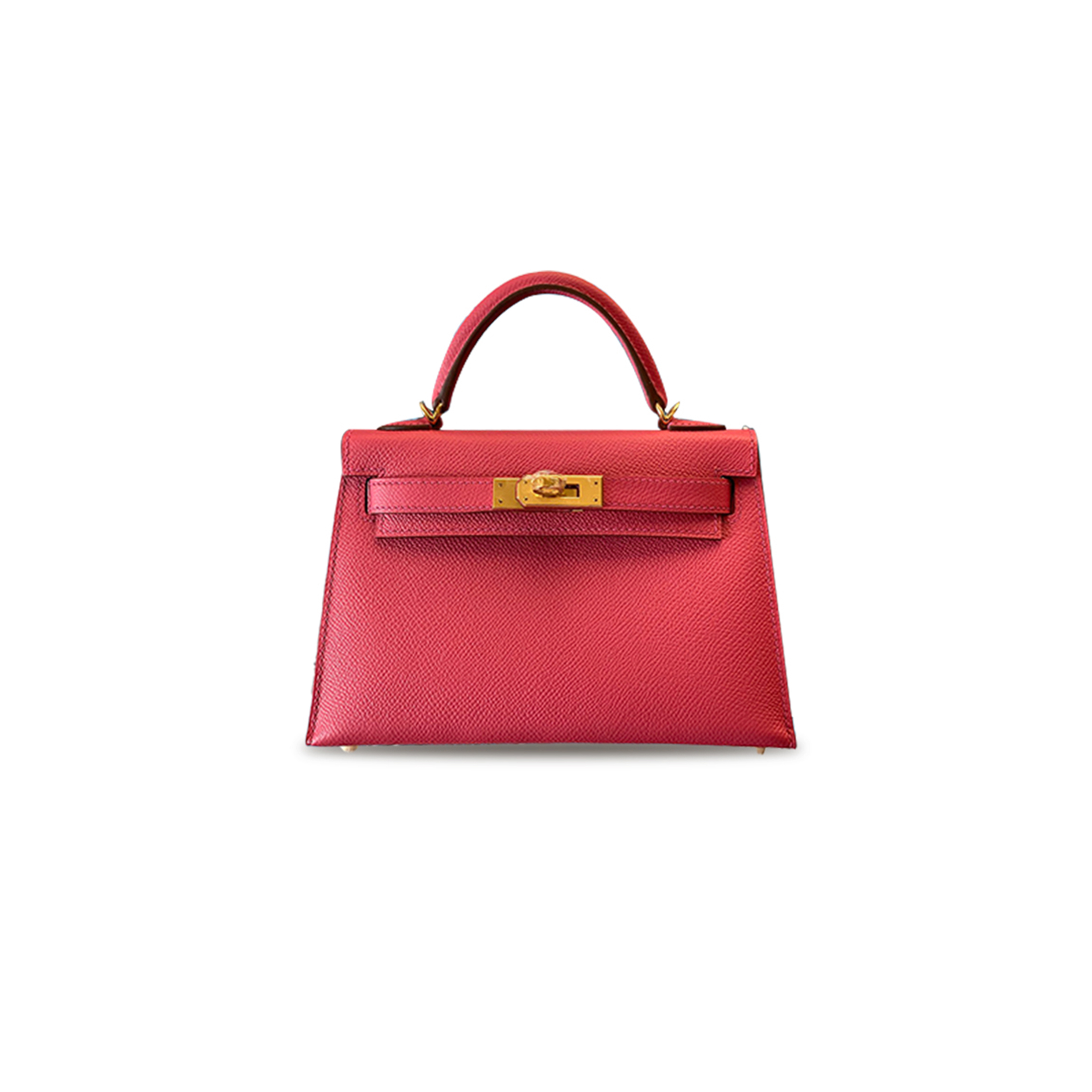 HERMÈS MINI KELLY II EPSOM PINK GOLD BUCKLE (19*12*5.5cm)